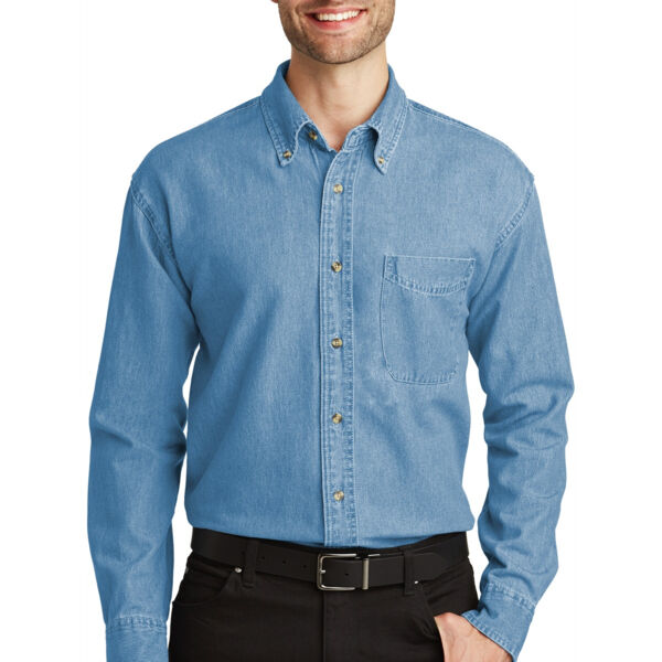 Tall Long Sleeve Denim Shirt Thumbnail
