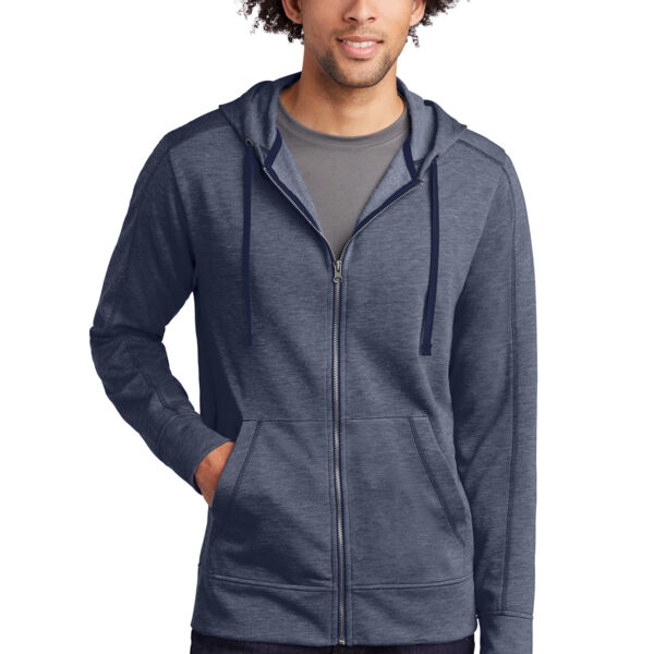 PosiCharge ® Tri Blend Wicking Fleece Full Zip Hooded Jacket Thumbnail