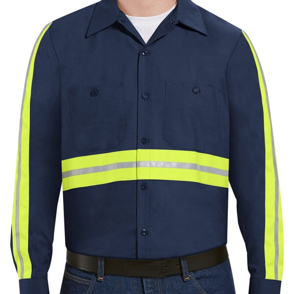 Industrial Enhanced-Visibility Long Sleeve Work Shirt - Tall Sizes Thumbnail