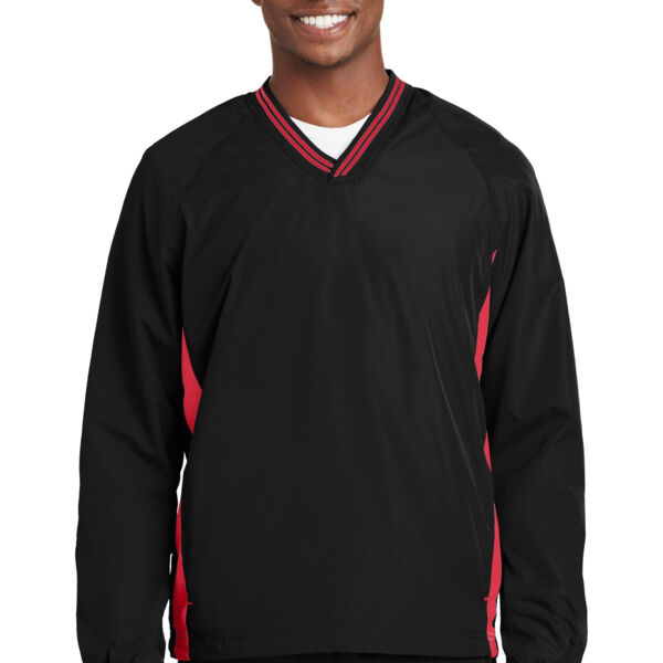 Tipped V Neck Raglan Wind Shirt Thumbnail